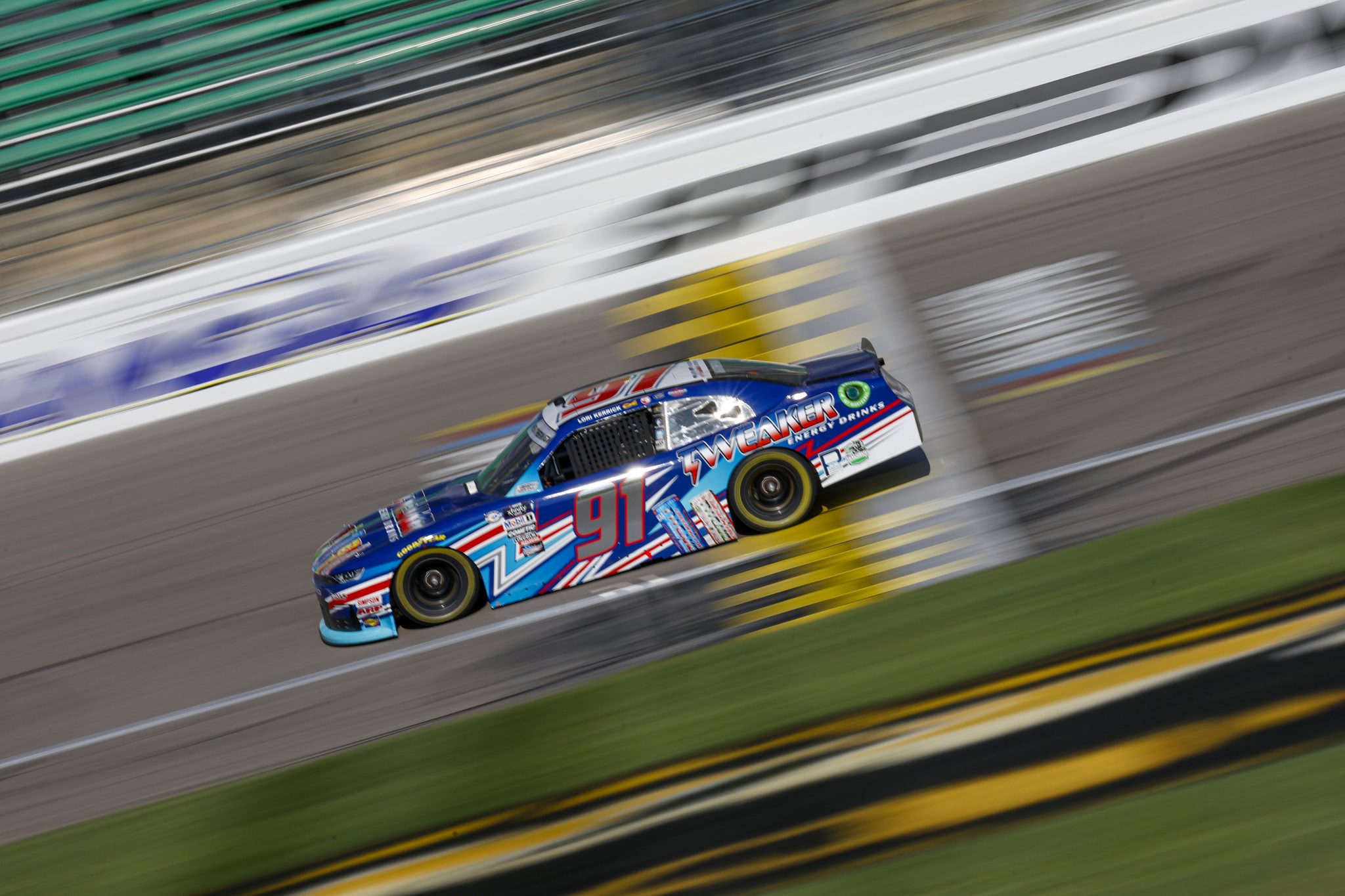 KANSAS CITY, KANSAS - SEPTEMBER 09: Kyle Weatherman, driver of the #91 Tweaker Energy Drinks Chevrolet, drives during practice for the NASCAR Xfinity Series Kansas Lottery 300 at Kansas Speedway on September 09, 2023 in Kansas City, Kansas. (Photo by Sean Gardner/Getty Images) | Getty Images
