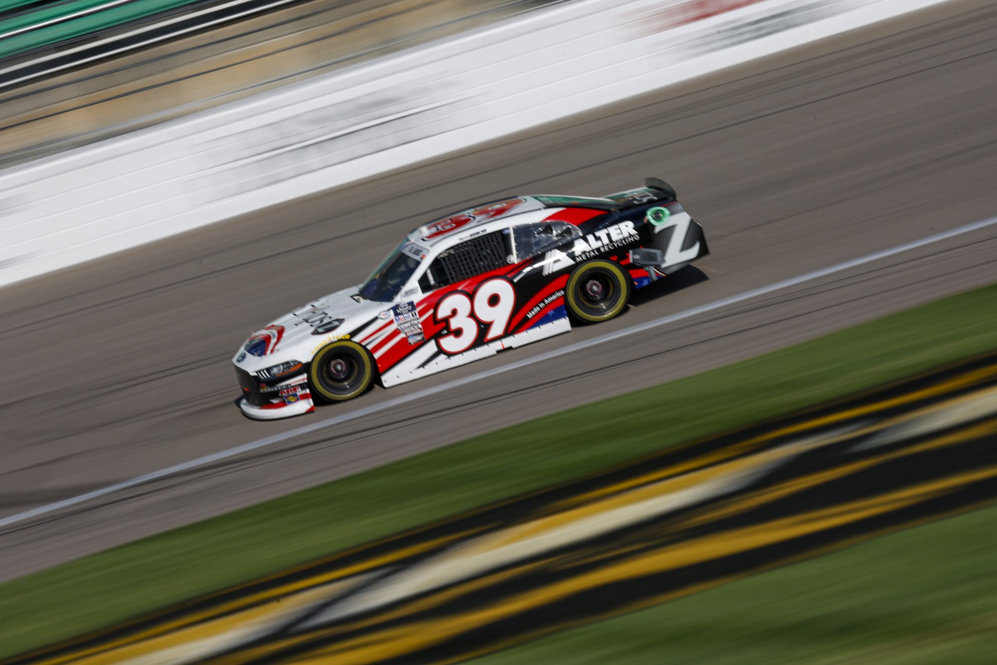 KANSAS CITY, KANSAS - SEPTEMBER 09: Ryan Sieg, driver of the #39 Sci Aps Ford, drives during practice for the NASCAR Xfinity Series Kansas Lottery 300 at Kansas Speedway on September 09, 2023 in Kansas City, Kansas. (Photo by Sean Gardner/Getty Images) | Getty Images