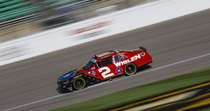 KANSAS CITY, KANSAS - SEPTEMBER 09: Sheldon Creed, driver of the #2 Whelen/NFFF Chevrolet, drives during practice for the NASCAR Xfinity Series Kansas Lottery 300 at Kansas Speedway on September 09, 2023 in Kansas City, Kansas. (Photo by Sean Gardner/Getty Images) | Getty Images