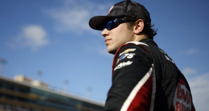 HOMESTEAD, FLORIDA - OCTOBER 20: Chase Purdy, driver of the #4 Bama Buggies Chevrolet, looks on during practice for the NASCAR Craftsman Truck Series Baptist Health Cancer Care 200 at Homestead-Miami Speedway on October 20, 2023 in Homestead, Florida. (Photo by James Gilbert/Getty Images) | Getty Images