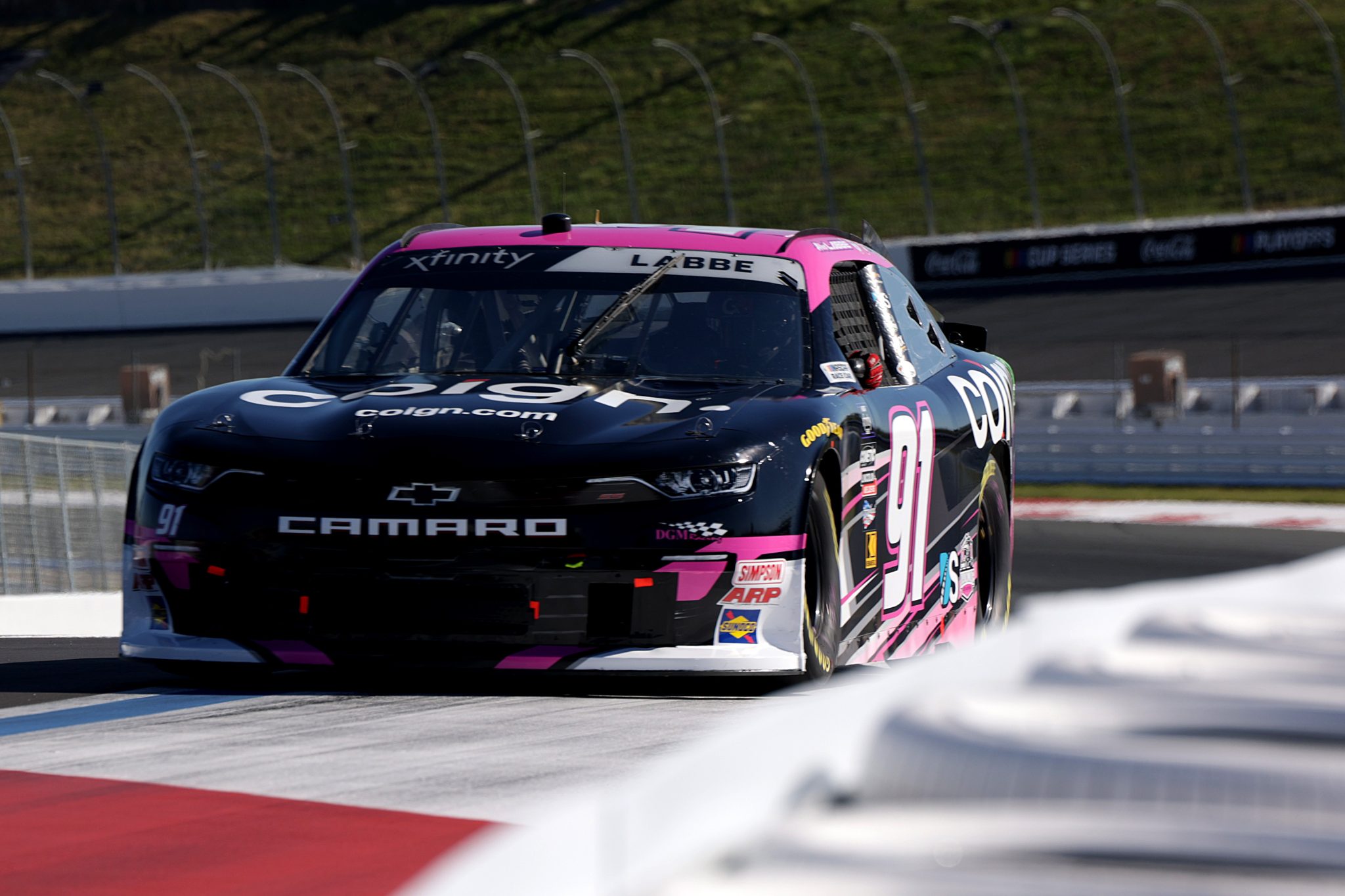 CONCORD, NORTH CAROLINA - OCTOBER 12: Alex Labbe, driver of the #91 DGM Racing Chevrolet, drives during qualifying for the NASCAR Cup Series Bank of America ROVAL 400 at Charlotte Motor Speedway on October 12, 2024 in Concord, North Carolina. (Photo by Keenan Hairston/Getty Images) | Getty Images