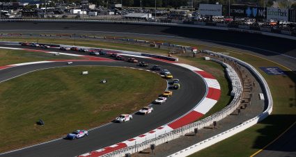 CONCORD, NORTH CAROLINA - OCTOBER 13: Kyle Larson, driver of the #5 HendrickCars.com Chevrolet, leads the field during the NASCAR Cup Series Bank of America ROVAL 400 at Charlotte Motor Speedway on October 13, 2024 in Concord, North Carolina. (Photo by Meg Oliphant/Getty Images) | Getty Images