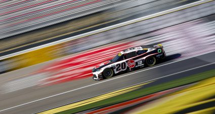 LAS VEGAS, NEVADA - OCTOBER 19: Christopher Bell, driver of the #20 Rheem Toyota, drives during practice for the NASCAR Cup Series South Point 400 at Las Vegas Motor Speedway on October 19, 2024 in Las Vegas, Nevada. (Photo by Sean Gardner/Getty Images) | Getty Images