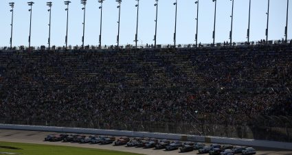 KANSAS CITY, KANSAS - SEPTEMBER 29: A general view of racing during the NASCAR Cup Series Hollywood Casino 400 Presented by ESPN BET at Kansas Speedway on September 29, 2024 in Kansas City, Kansas. (Photo by Sean Gardner/Getty Images) | Getty Images