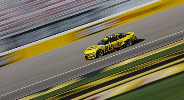 LAS VEGAS, NEVADA - OCTOBER 19: Joey Logano, driver of the #22 Pennzoil Ford, drives during practice for the NASCAR Cup Series South Point 400 at Las Vegas Motor Speedway on October 19, 2024 in Las Vegas, Nevada. (Photo by Sean Gardner/Getty Images) | Getty Images