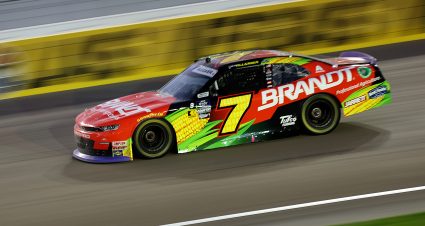 LAS VEGAS, NEVADA - OCTOBER 19: Justin Allgaier, driver of the #7 BRANDT Chevrolet, drives during the NASCAR Xfinity Series Ambetter Health 302 at Las Vegas Motor Speedway on October 19, 2024 in Las Vegas, Nevada. (Photo by Meg Oliphant/Getty Images) | Getty Images