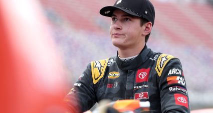 BRISTOL, TENNESSEE - SEPTEMBER 19: William Sawalich, driver of the #1 Starkey/Soundgear Toyota,  waits on the grid during qualifying for the NASCAR Craftsman Truck Series UNOH 200 presented by Ohio Logistics at Bristol Motor Speedway on September 19, 2024 in Bristol, Tennessee. (Photo by James Gilbert/Getty Images) | Getty Images