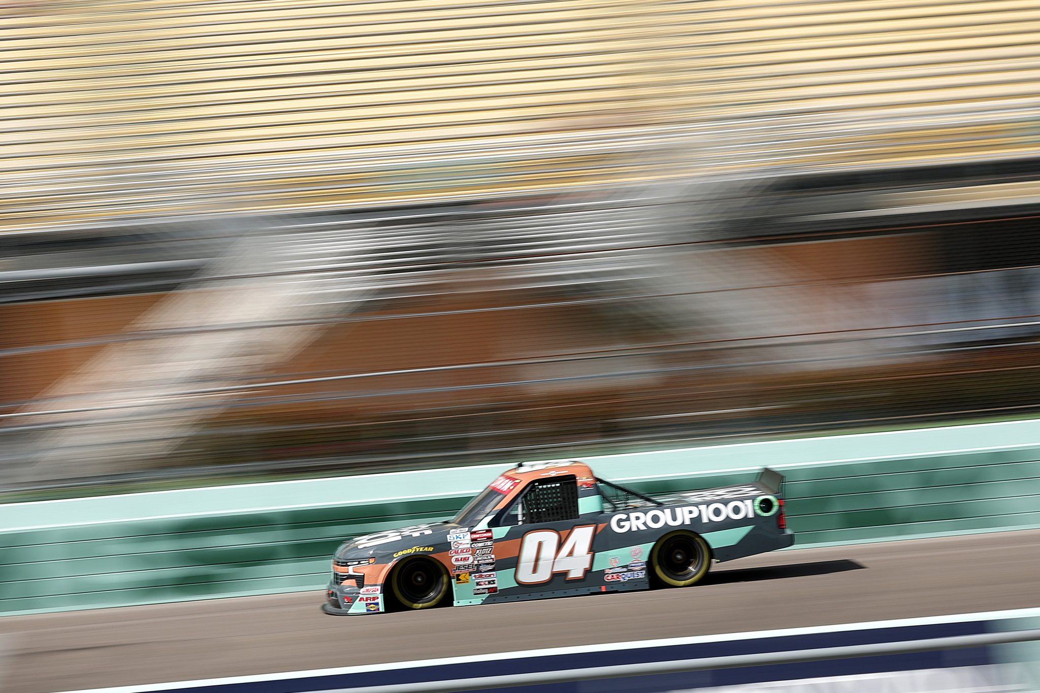 HOMESTEAD, FLORIDA - OCTOBER 25: Marco Andretti, driver of the #04 Group 1001/CarQuest Chevrolet, drives during qualifying for the NASCAR Craftsman Truck Series Baptist Health 200 at Homestead-Miami Speedway on October 25, 2024 in Homestead, Florida. (Photo by James Gilbert/Getty Images) | Getty Images