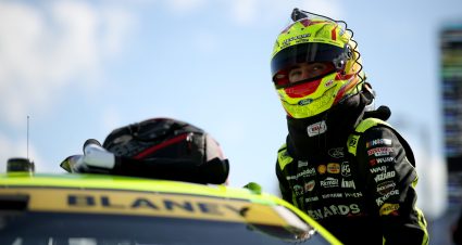 HOMESTEAD, FLORIDA - OCTOBER 26: Ryan Blaney, driver of the #12 Menards/Richmond Water Heaters Ford, enters his car during qualifying for the the NASCAR Cup Series Straight Talk Wireless 400 at Homestead-Miami Speedway on October 26, 2024 in Homestead, Florida. (Photo by James Gilbert/Getty Images) | Getty Images