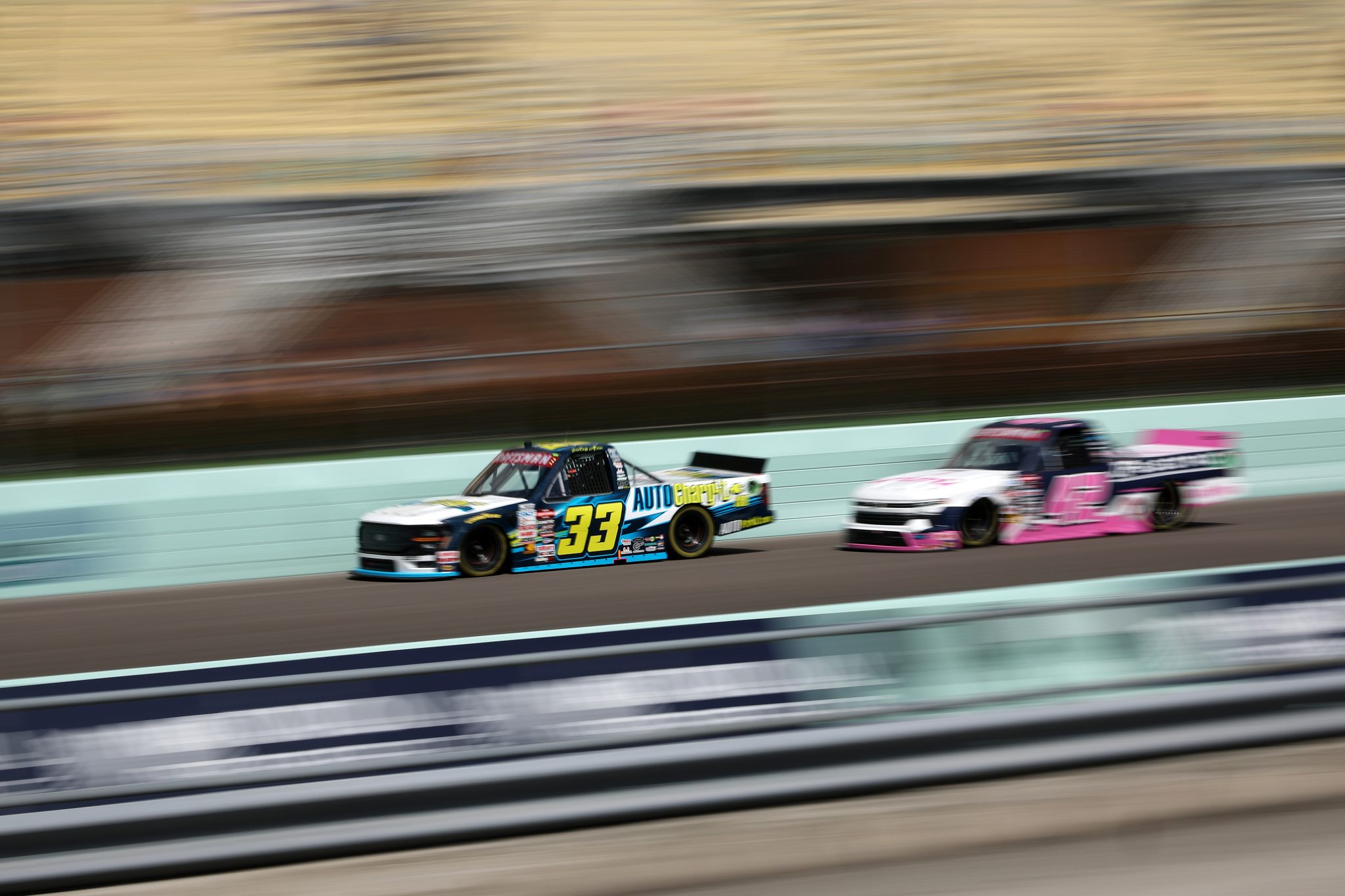 HOMESTEAD, FLORIDA - OCTOBER 26: Lawless Alan, driver of the #33 AUTOChargit Ford, drives during the NASCAR Craftsman Truck Series Baptist Health 200 at Homestead-Miami Speedway on October 26, 2024 in Homestead, Florida. (Photo by James Gilbert/Getty Images) | Getty Images