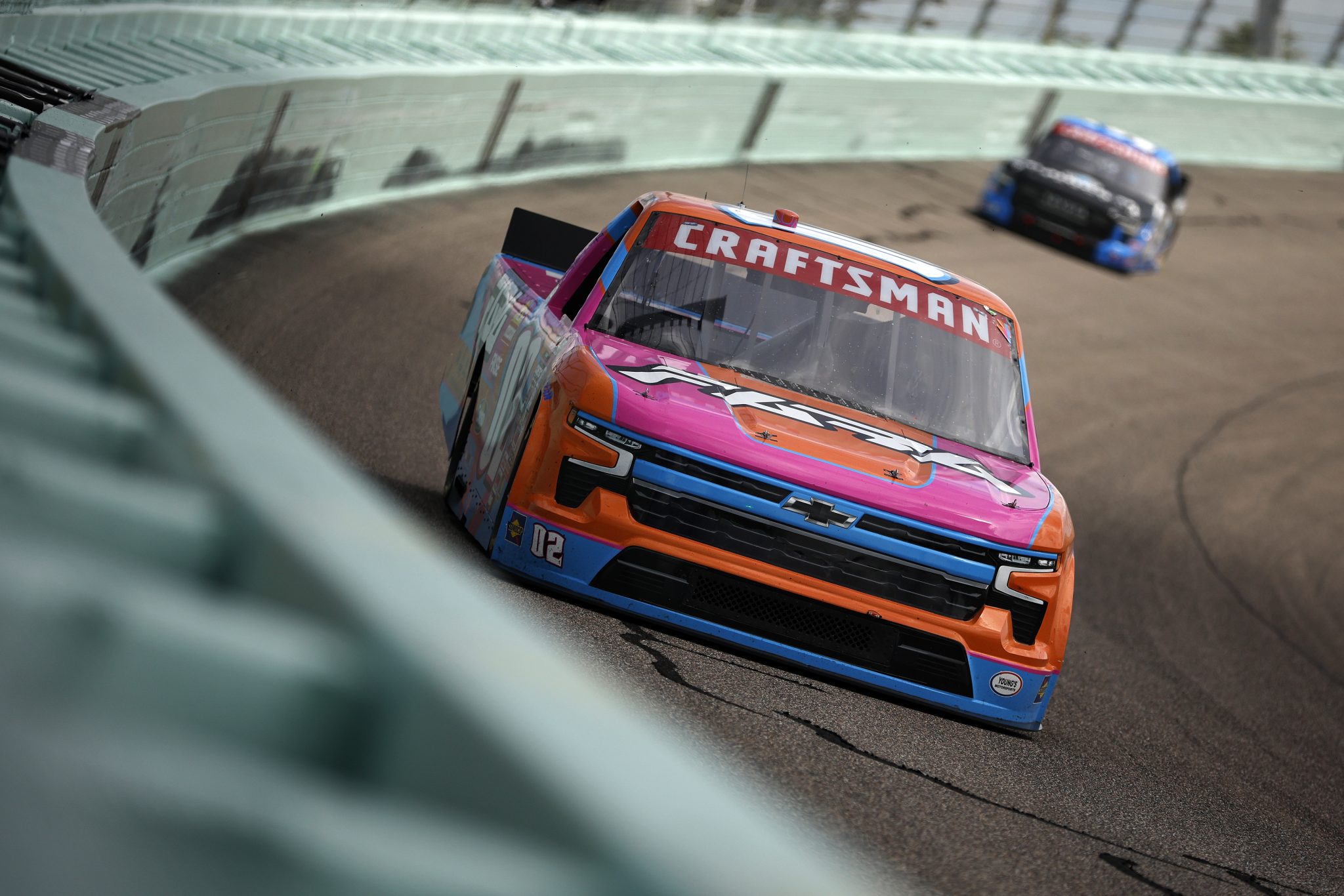 HOMESTEAD, FLORIDA - OCTOBER 26: Nathan Byrd, driver of the #02 FARA Chevrolet, drives during the NASCAR Craftsman Truck Series Baptist Health 200 at Homestead-Miami Speedway on October 26, 2024 in Homestead, Florida. (Photo by Sean Gardner/Getty Images) | Getty Images
