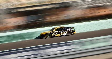 HOMESTEAD, FLORIDA - OCTOBER 26: Carson Hocevar, driver of the #77 Zeigler Auto Group/LoJack Chevrolet, drives during practice for the the NASCAR Cup Series Straight Talk Wireless 400 at Homestead-Miami Speedway on October 26, 2024 in Homestead, Florida. (Photo by James Gilbert/Getty Images) | Getty Images