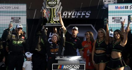 HOMESTEAD, FLORIDA - OCTOBER 27: Tyler Reddick, driver of the #45 The Beast Killer Sunrise Toyota, celebrates in victory lane after winning the NASCAR Cup Series Straight Talk Wireless 400 at Homestead-Miami Speedway on October 27, 2024 in Homestead, Florida. (Photo by Sean Gardner/Getty Images) | Getty Images