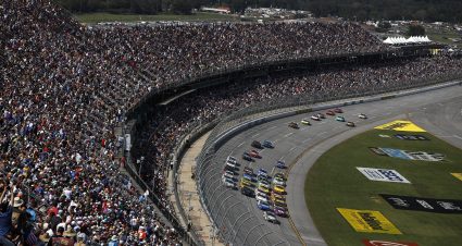 TALLADEGA, ALABAMA - OCTOBER 06: A general view of racing from the grandstands during the NASCAR Cup Series YellaWood 500 at Talladega Superspeedway on October 06, 2024 in Talladega, Alabama. (Photo by Sean Gardner/Getty Images) | Getty Images