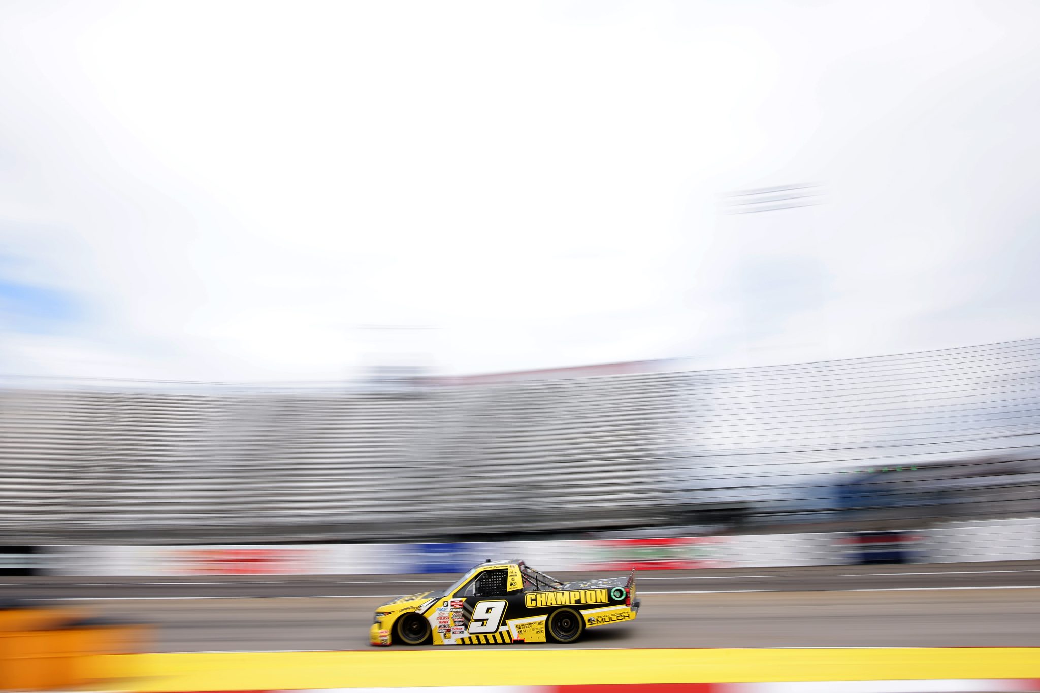 MARTINSVILLE, VIRGINIA - NOVEMBER 01: Grant Enfinger, driver of the #9 Champion Power Equipment Chevrolet, drives during practice for the NASCAR Craftsman Truck Series Zip Buy Now, Pay Later 200 at Martinsville Speedway on November 01, 2024 in Martinsville, Virginia. (Photo by Jonathan Bachman/Getty Images) | Getty Images