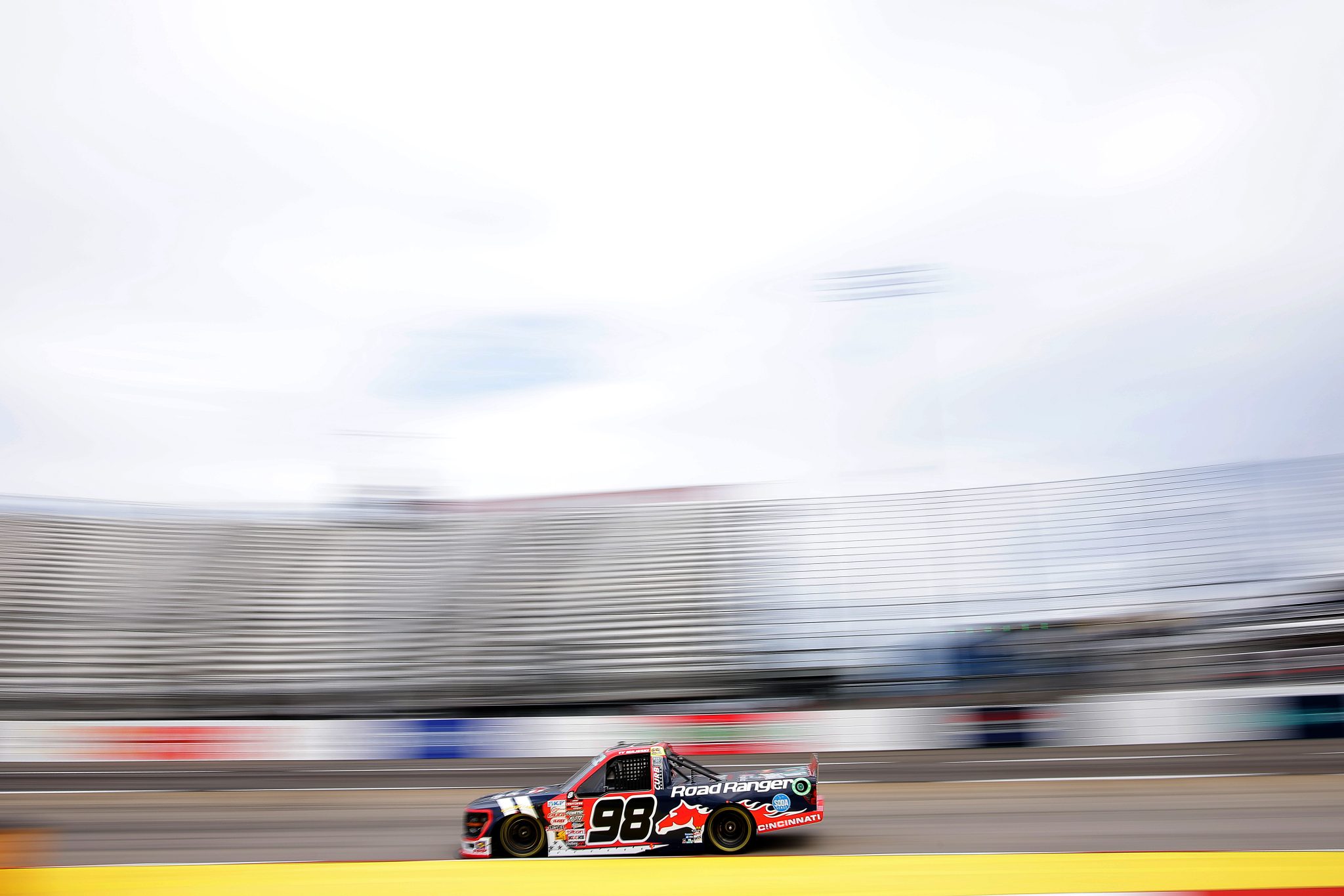 MARTINSVILLE, VIRGINIA - NOVEMBER 01: Ty Majeski, driver of the #98 Road Ranger Ford, drives during practice for the NASCAR Craftsman Truck Series Zip Buy Now, Pay Later 200 at Martinsville Speedway on November 01, 2024 in Martinsville, Virginia. (Photo by Jonathan Bachman/Getty Images) | Getty Images