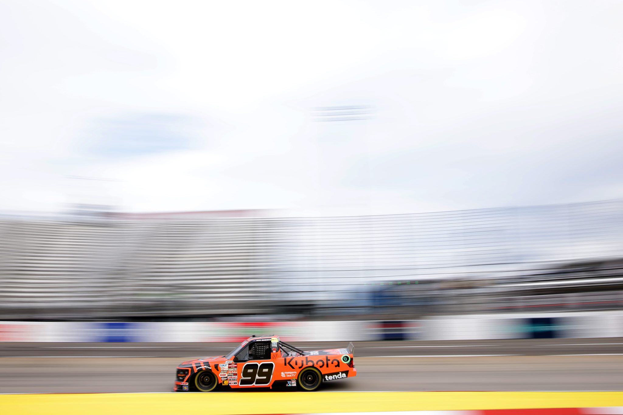 MARTINSVILLE, VIRGINIA - NOVEMBER 01: Ben Rhodes, driver of the #99 Kubota Ford, drives during practice for the NASCAR Craftsman Truck Series Zip Buy Now, Pay Later 200 at Martinsville Speedway on November 01, 2024 in Martinsville, Virginia. (Photo by Jonathan Bachman/Getty Images) | Getty Images