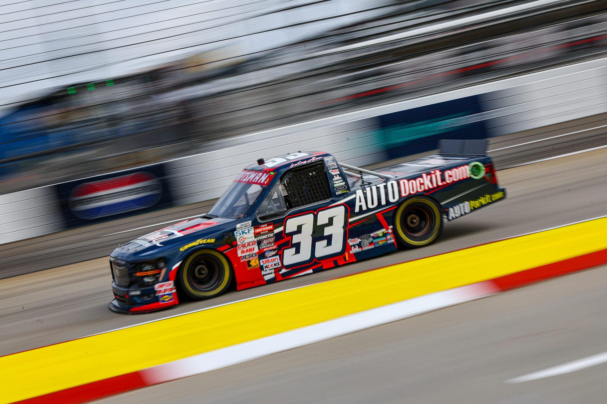MARTINSVILLE, VIRGINIA - NOVEMBER 01: Lawless Alan, driver of the #33 AUTODockit Ford, drives during practice for the NASCAR Craftsman Truck Series Zip Buy Now, Pay Later 200 at Martinsville Speedway on November 01, 2024 in Martinsville, Virginia. (Photo by David Jensen/Getty Images) | Getty Images