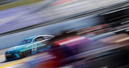 MARTINSVILLE, VIRGINIA - NOVEMBER 02: Martin Truex Jr., driver of the #19 Auto-Owners Insurance/Thank You Martin Toyota, drives during qualifying for the NASCAR Cup Series Xfinity 500 at Martinsville Speedway on November 02, 2024 in Martinsville, Virginia. (Photo by Jonathan Bachman/Getty Images) | Getty Images