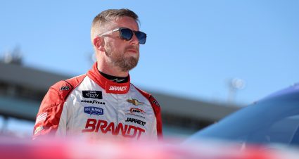 AVONDALE, ARIZONA - NOVEMBER 09: Justin Allgaier, driver of the #7 BRANDT Chevrolet, looks on during qualifying for the NASCAR Xfinity Series Championship Race at Phoenix Raceway on November 09, 2024 in Avondale, Arizona. (Photo by Meg Oliphant/Getty Images) | Getty Images