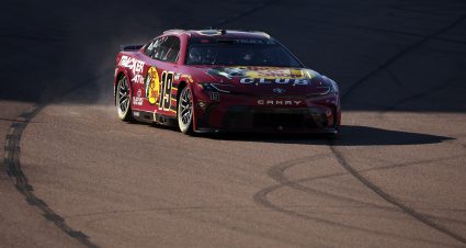 AVONDALE, ARIZONA - NOVEMBER 09: Martin Truex Jr., driver of the #19 Bass Pro Shops Toyota, drives during qualifying for the NASCAR Cup Series Championship Race at Phoenix Raceway on November 09, 2024 in Avondale, Arizona. (Photo by James Gilbert/Getty Images) | Getty Images