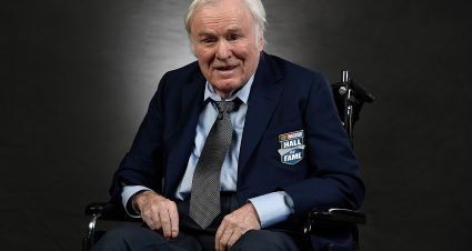 CHARLOTTE, NC - JANUARY 30:  NASCAR Hall of Famer Fred Lorenzen poses during a portrait session prior to the NASCAR Hall of Fame Induction Ceremony at the NASCAR Hall of Fame on January 30, 2015 in Charlotte, North Carolina.  (Photo by Jared C. Tilton/NASCAR via Getty Images)