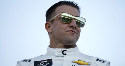 AVONDALE, ARIZONA - NOVEMBER 09: NASCAR Xfinity Series Championship 4 driver, AJ Allmendinger, driver of the #16 Celsius Chevrolet, stands onstage during driver intros prior to the NASCAR Xfinity Series Championship Race at Phoenix Raceway on November 09, 2024 in Avondale, Arizona. (Photo by Sean Gardner/Getty Images) | Getty Images