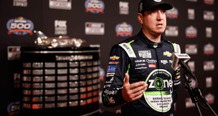 DAYTONA BEACH, FLORIDA - FEBRUARY 14: Kyle Busch speaks to the Media during the NASCAR Cup Series 66th Annual Daytona 500 Media Day at Daytona International Speedway on February 14, 2024 in Daytona Beach, Florida. (Photo by James Gilbert/Getty Images) | Getty Images