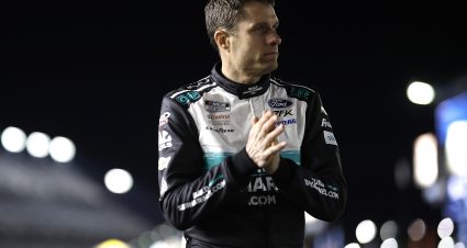 DAYTONA BEACH, FLORIDA - FEBRUARY 14: David Ragan, driver of the #60 BuildSubmarines.com Ford, looks on during qualifying for the NASCAR Cup Series Daytona 500 at Daytona International Speedway on February 14, 2024 in Daytona Beach, Florida. (Photo by James Gilbert/Getty Images) | Getty Images