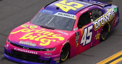 DAYTONA BEACH, FLORIDA - FEBRUARY 16: Caesar Bacarella, driver of the #45 Prime Bites Chevrolet, drives during practice for the NASCAR Xfinity Series United Rentals 300 at Daytona International Speedway on February 16, 2024 in Daytona Beach, Florida. (Photo by Jared C. Tilton/Getty Images) | Getty Images