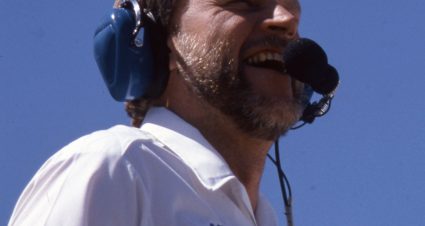 UNKNOWN:  Broadcaster Dave Despain is shown working a NASCAR race for the Motor Racing Network (MRN). Along with MRN, Despain has covered a variety of racing events on television for WTBS, CBS-TV, ESPN and Speed Channel. (Photo by ISC Images & Archives via Getty Images)