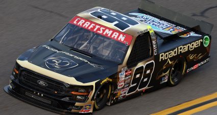 Ty Majeski’s 2024 #98 Road Ranger 50th Store Ford paint scheme.