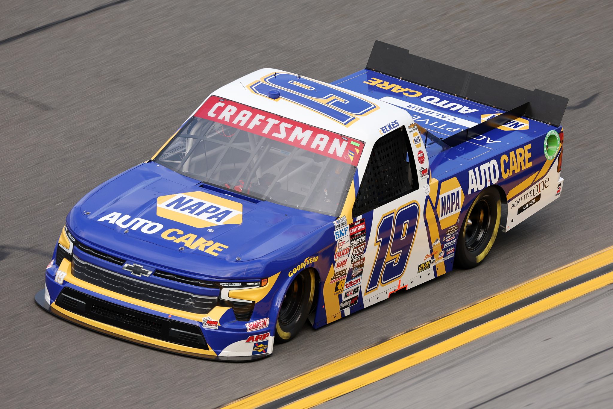 DAYTONA BEACH, FLORIDA - FEBRUARY 15: Christian Eckes, driver of the #19 NAPA Auto Care Chevrolet, drives during the NASCAR Cup Series Bluegreen Vacations Duel #2 at Daytona International Speedway on February 15, 2024 in Daytona Beach, Florida. (Photo by Jared C. Tilton/Getty Images) | Getty Images