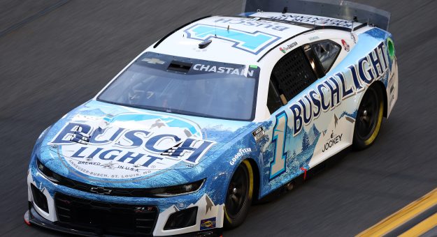 DAYTONA BEACH, FLORIDA - FEBRUARY 16: Ross Chastain, driver of the #1 Busch Light Chevrolet, drives during practice for the NASCAR Cup Series Daytona 500 at Daytona International Speedway on February 16, 2024 in Daytona Beach, Florida. (Photo by Jared C. Tilton/Getty Images) | Getty Images
