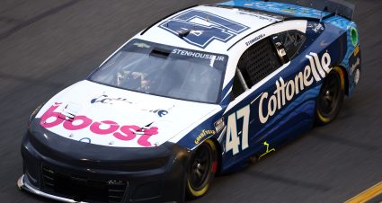 DAYTONA BEACH, FLORIDA - FEBRUARY 16: Ricky Stenhouse Jr., driver of the #47 Boost by Kroger.Cottonelle Chevrolet, drives during practice for the NASCAR Cup Series Daytona 500 at Daytona International Speedway on February 16, 2024 in Daytona Beach, Florida. (Photo by Jared C. Tilton/Getty Images) | Getty Images