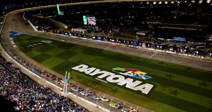 DAYTONA BEACH, FLORIDA - FEBRUARY 19: A general view of racing during the NASCAR Cup Series Daytona 500 at Daytona International Speedway on February 19, 2024 in Daytona Beach, Florida. (Photo by Mike Ehrmann/Getty Images) | Getty Images