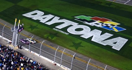 DAYTONA BEACH, FLORIDA - FEBRUARY 19: William Byron, driver of the #24 Axalta Chevrolet, leads Alex Bowman, driver of the #48 Ally Chevrolet, to the green flag to start during the NASCAR Cup Series Daytona 500 at Daytona International Speedway on February 19, 2024 in Daytona Beach, Florida. (Photo by Mike Ehrmann/Getty Images) | Getty Images