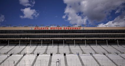 HAMPTON, GEORGIA - FEBRUARY 23: A general view of the Atlanta Motor Speedway grandstands during qualifying for the NASCAR Craftsman Truck Series Fr8 208 on February 23, 2024 in Hampton, Georgia. (Photo by Alex Slitz/Getty Images) | Getty Images