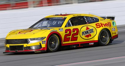 HAMPTON, GEORGIA - FEBRUARY 25: Joey Logano, driver of the #22 Shell Pennzoil Ford, drives during the NASCAR Cup Series Ambetter Health 400 at Atlanta Motor Speedway on February 25, 2024 in Hampton, Georgia. (Photo by Todd Kirkland/Getty Images) | Getty Images