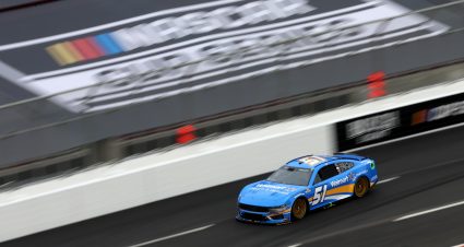 LOS ANGELES, CALIFORNIA - FEBRUARY 03: Cody Ware, driver of the #51 Biohaven Ford, drives during practice for the NASCAR Cup Series Busch Light Clash at The Coliseum at Los Angeles Memorial Coliseum on February 03, 2024 in Los Angeles, California. (Photo by Meg Oliphant/Getty Images) | Getty Images