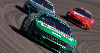 AVONDALE, ARIZONA - MARCH 10: Joey Logano, driver of the #22 Hunt Brothers Pizza Ford, drives during the NASCAR Cup Series Shriners Children's 500 at Phoenix Raceway on March 10, 2024 in Avondale, Arizona. (Photo by Meg Oliphant/Getty Images) | Getty Images