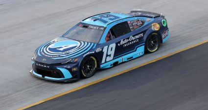 BRISTOL, TENNESSEE - MARCH 16: Martin Truex Jr., driver of the #19 Auto-Owners Insurance Toyota, drives during practice for the NASCAR Cup Series  Food City 500 at Bristol Motor Speedway on March 16, 2024 in Bristol, Tennessee. (Photo by Jonathan Bachman/Getty Images) | Getty Images