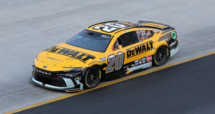 BRISTOL, TENNESSEE - MARCH 16: Christopher Bell, driver of the #20 DEWALT Toyota, drives during practice for the NASCAR Cup Series  Food City 500 at Bristol Motor Speedway on March 16, 2024 in Bristol, Tennessee. (Photo by Jonathan Bachman/Getty Images) | Getty Images