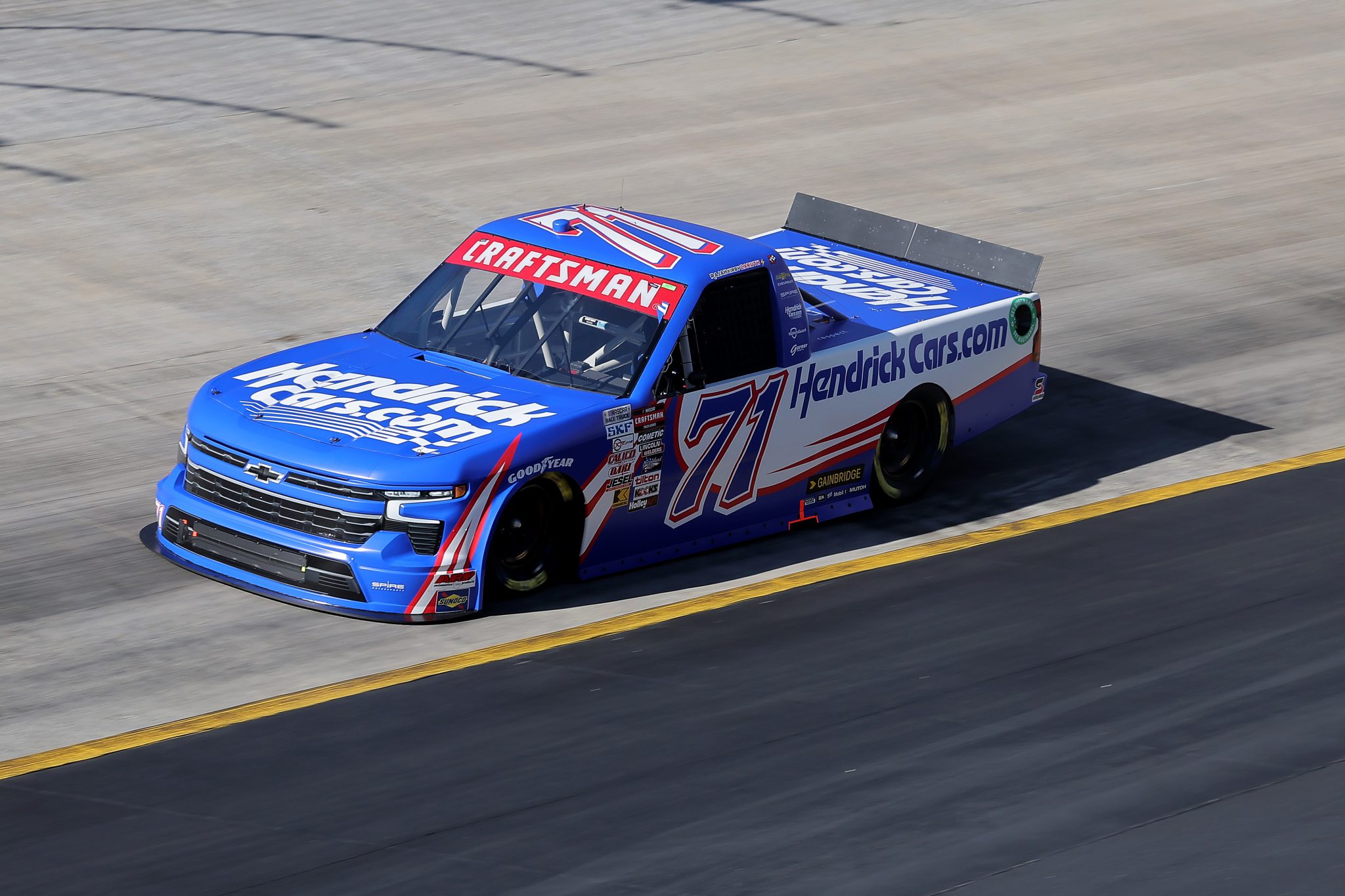BRISTOL, TENNESSEE - MARCH 16: Rajah Caruth, driver of the #71 HendrickCars.com Chevrolet, drives during qualifying for the NASCAR Craftsman Truck Series Weather Guard Truck Race at Bristol Motor Speedway on March 16, 2024 in Bristol, Tennessee. (Photo by Jonathan Bachman/Getty Images) | Getty Images