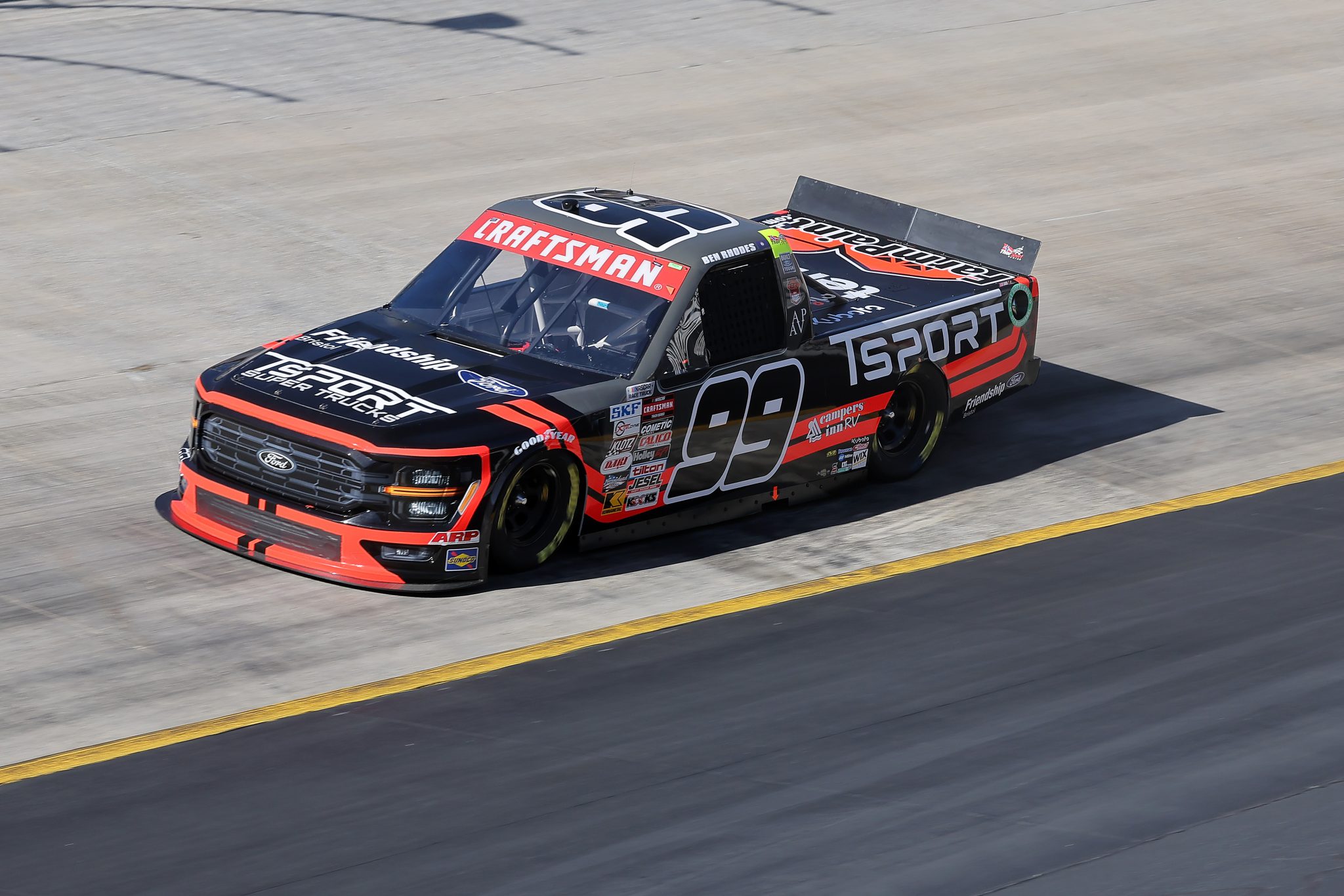 BRISTOL, TENNESSEE - MARCH 16: Ben Rhodes, driver of the #99 TSPORT Ford, drives during qualifying for the NASCAR Craftsman Truck Series Weather Guard Truck Race at Bristol Motor Speedway on March 16, 2024 in Bristol, Tennessee. (Photo by Jonathan Bachman/Getty Images) | Getty Images