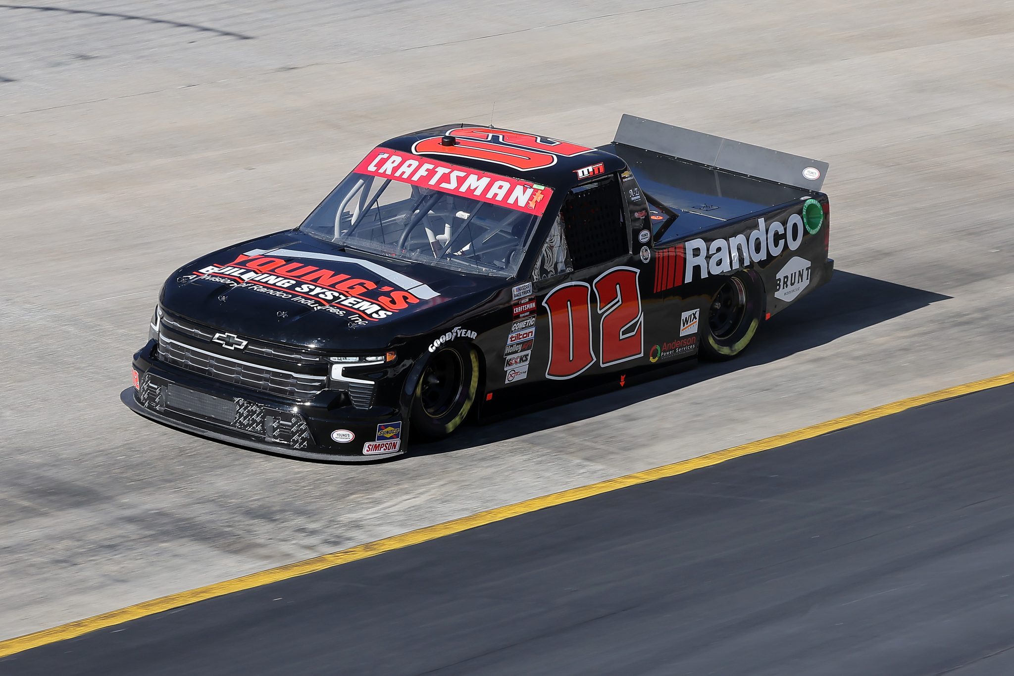 BRISTOL, TENNESSEE - MARCH 16: Mason Massey, driver of the #02 RANDCO Chevrolet, drives during qualifying for the NASCAR Craftsman Truck Series Weather Guard Truck Race at Bristol Motor Speedway on March 16, 2024 in Bristol, Tennessee. (Photo by Jonathan Bachman/Getty Images) | Getty Images
