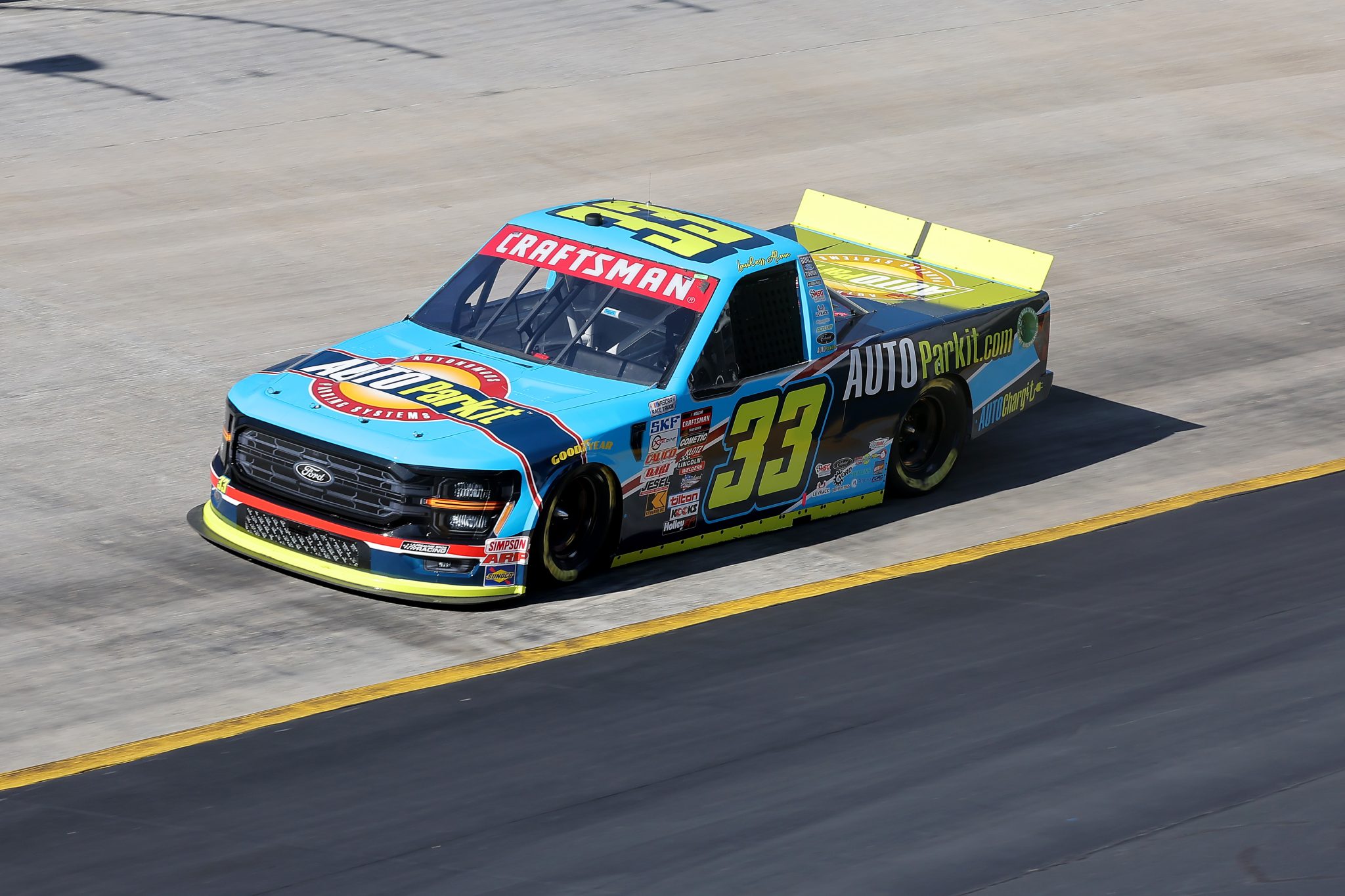 BRISTOL, TENNESSEE - MARCH 16: Lawless Alan, driver of the #33 AUTOParkit Ford, drives during qualifying for the NASCAR Craftsman Truck Series Weather Guard Truck Race at Bristol Motor Speedway on March 16, 2024 in Bristol, Tennessee. (Photo by Jonathan Bachman/Getty Images) | Getty Images