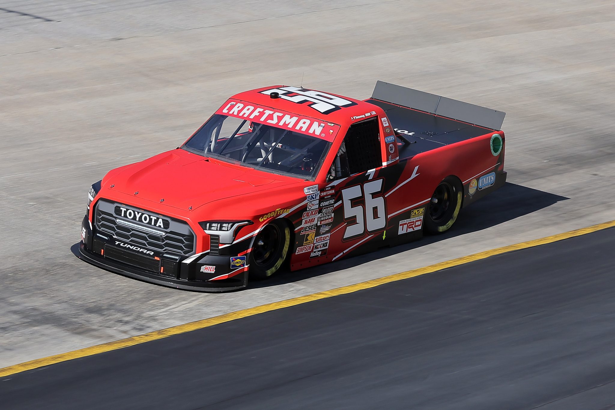 BRISTOL, TENNESSEE - MARCH 16: Timmy Hill, driver of the #56 Hill Motorsports Toyota, drives during qualifying for the NASCAR Craftsman Truck Series Weather Guard Truck Race at Bristol Motor Speedway on March 16, 2024 in Bristol, Tennessee. (Photo by Jonathan Bachman/Getty Images) | Getty Images