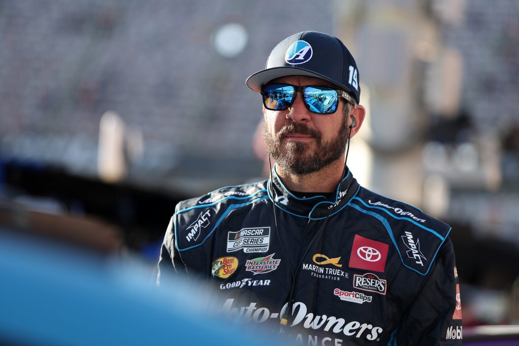 BRISTOL, TENNESSEE - MARCH 16: Martin Truex Jr., driver of the #19 Auto-Owners Insurance Toyota, looks on during qualifying for the NASCAR Cup Series  Food City 500 at Bristol Motor Speedway on March 16, 2024 in Bristol, Tennessee. (Photo by Meg Oliphant/Getty Images) | Getty Images