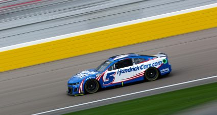 LAS VEGAS, NEVADA - MARCH 02: Kyle Larson, driver of the #5 HendrickCars.com Chevrolet, drives during practice for the NASCAR Cup Series Pennzoil 400 at Las Vegas Motor Speedway on March 02, 2024 in Las Vegas, Nevada. (Photo by Meg Oliphant/Getty Images) | Getty Images